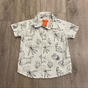 3/$20 Joe Fresh Kids Short Sleeve Button-Up Origami Shirt - Toddler Size 2
